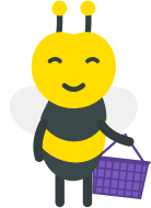 illustration abeille avec panier
