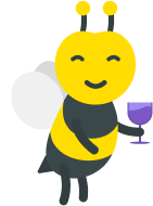 illustration abeille avec un verre