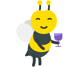 illustration abeille avec verre
